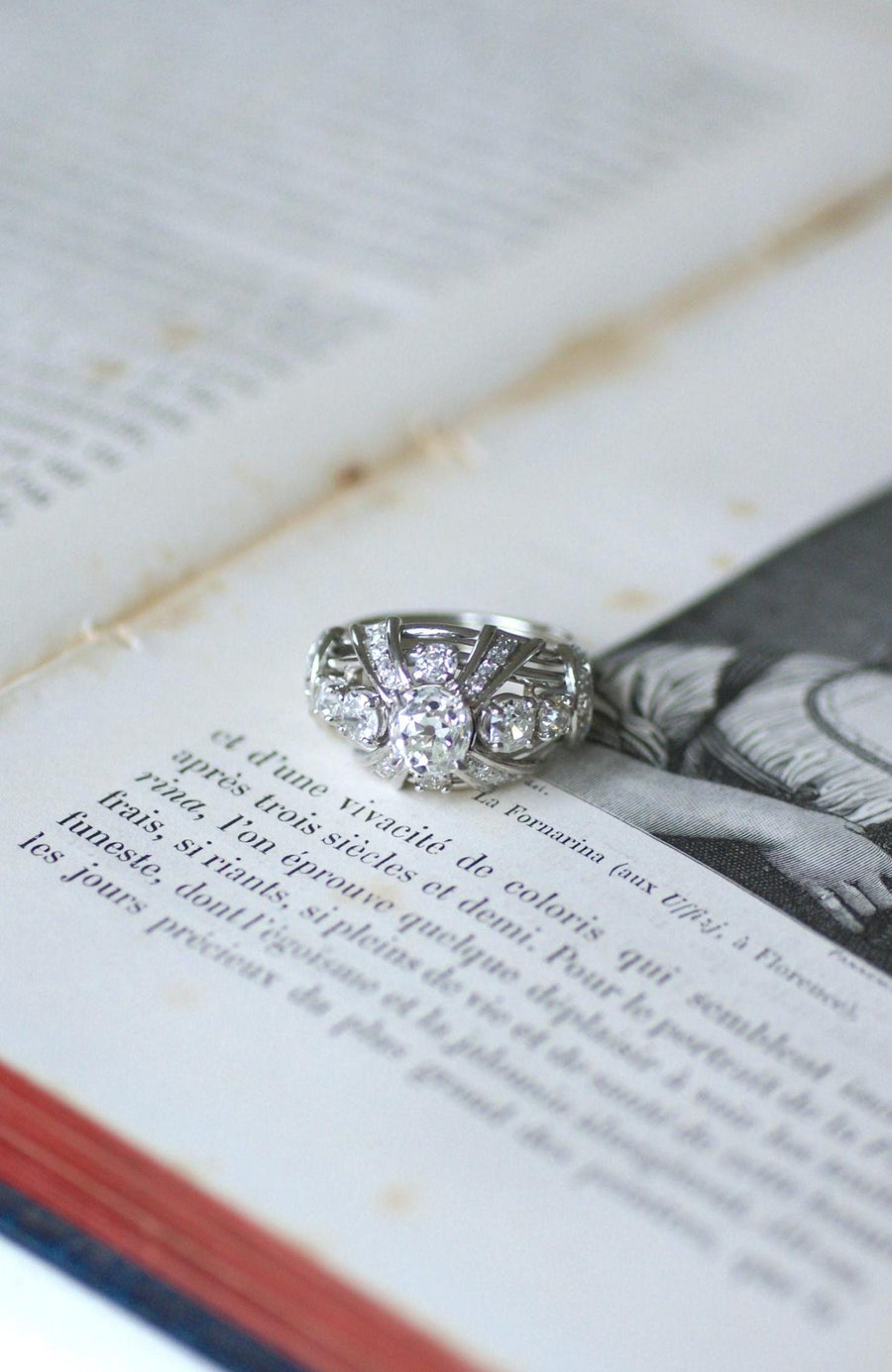 Bague Mauboussin Diamant Coussin 1.57 Cts sur Platine - Galerie Pénélope