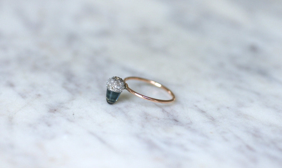 Bague Noisette Saphir et Diamants - Galerie Pénélope