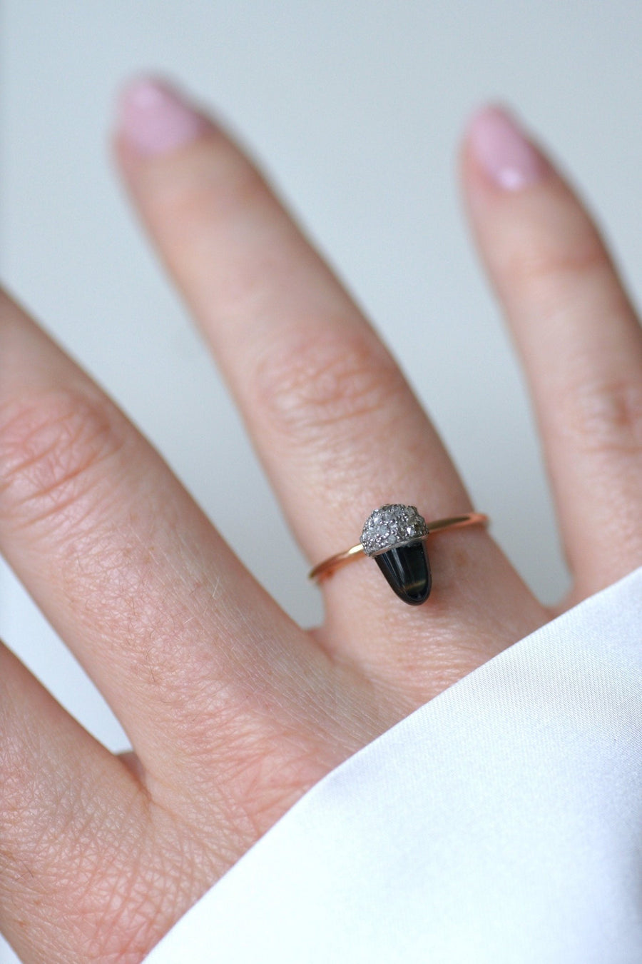 Bague Noisette Saphir et Diamants - Galerie Pénélope