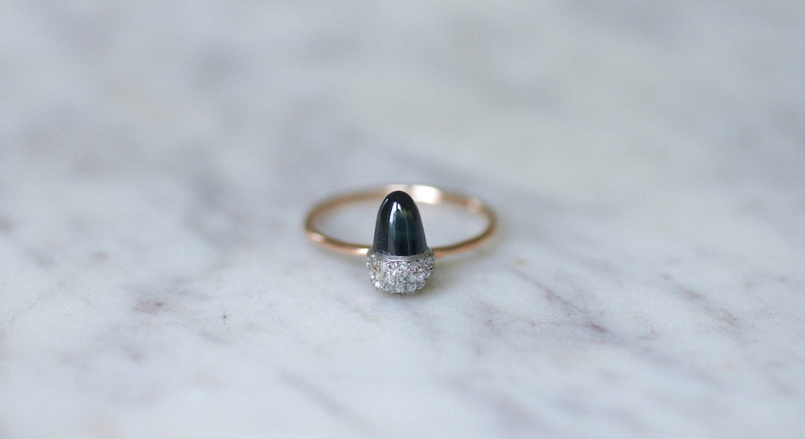 Bague Noisette Saphir et Diamants - Galerie Pénélope