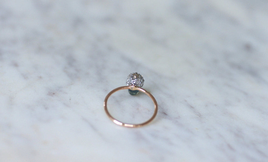 Bague Noisette Saphir et Diamants - Galerie Pénélope