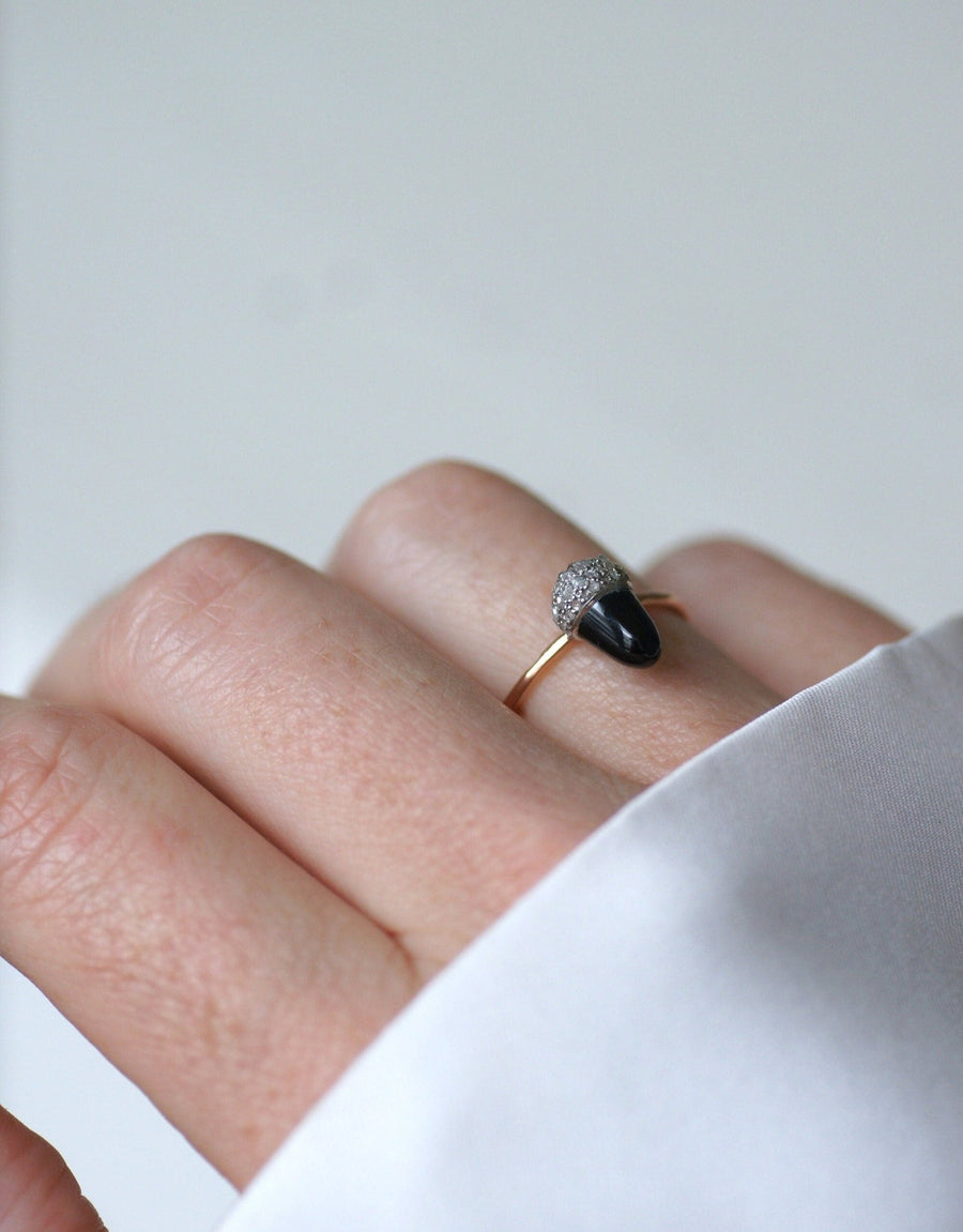 Bague Noisette Saphir et Diamants - Galerie Pénélope