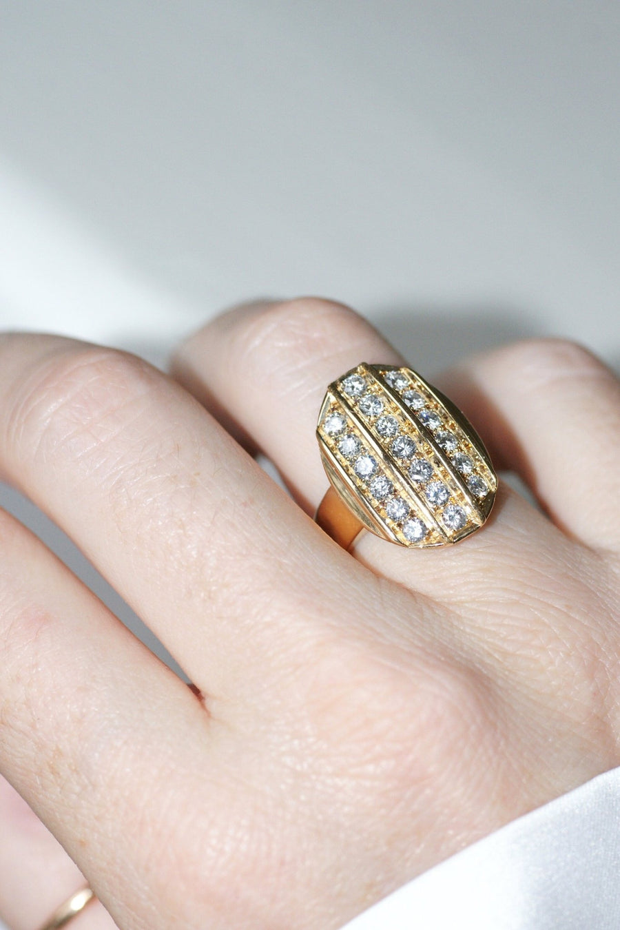 Bague Plaque Diamants Or Jaune - Galerie Pénélope