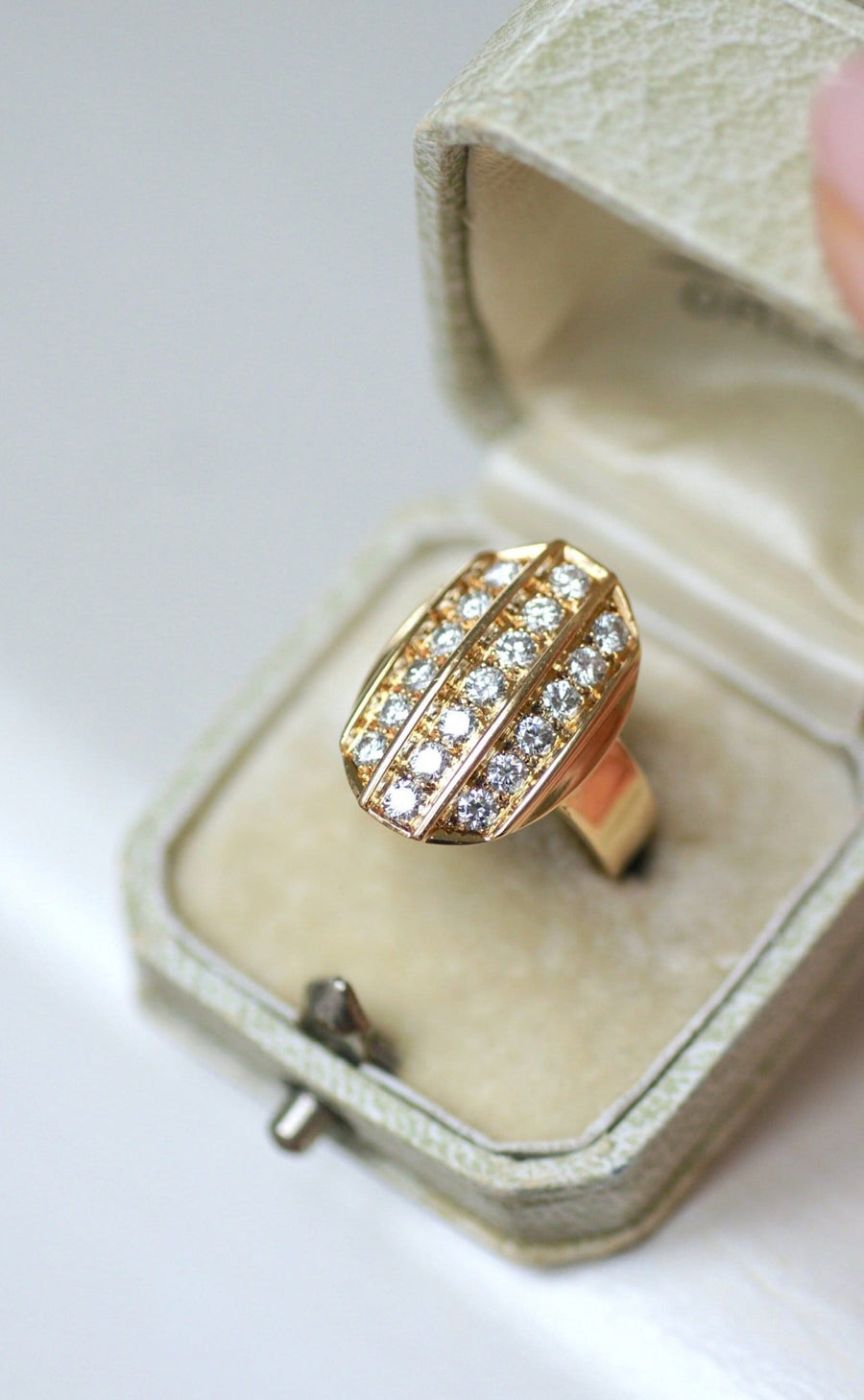 Bague Plaque Diamants Or Jaune - Galerie Pénélope