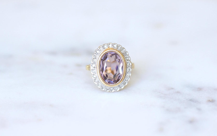 Bague Style Art Déco Améthyste et Diamants - Galerie Pénélope