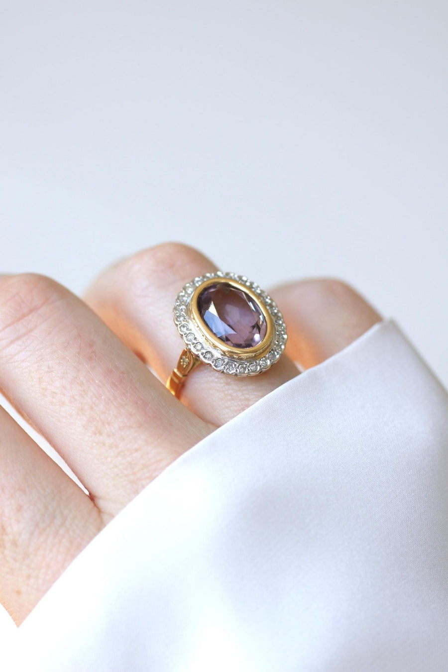 Bague Style Art Déco Améthyste et Diamants - Galerie Pénélope
