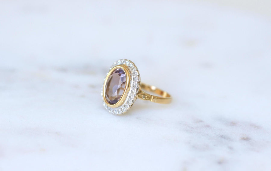 Bague Style Art Déco Améthyste et Diamants - Galerie Pénélope