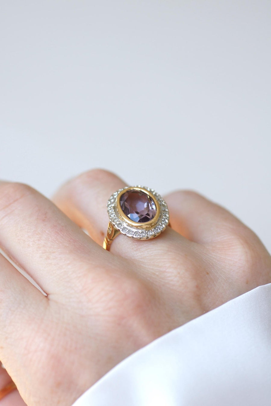 Bague Style Art Déco Améthyste et Diamants - Galerie Pénélope