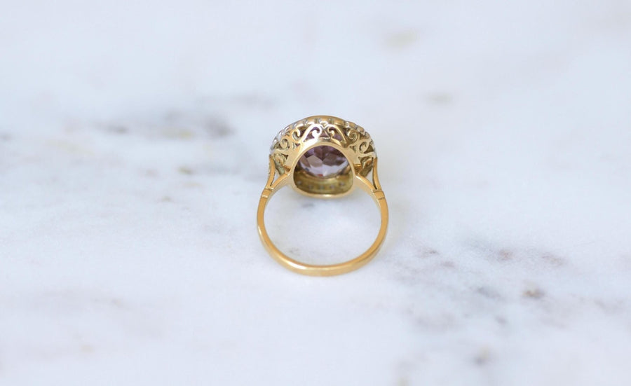 Bague Style Art Déco Améthyste et Diamants - Galerie Pénélope