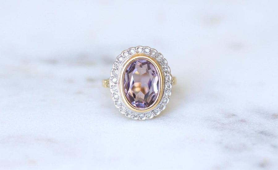 Bague Style Art Déco Améthyste et Diamants - Galerie Pénélope