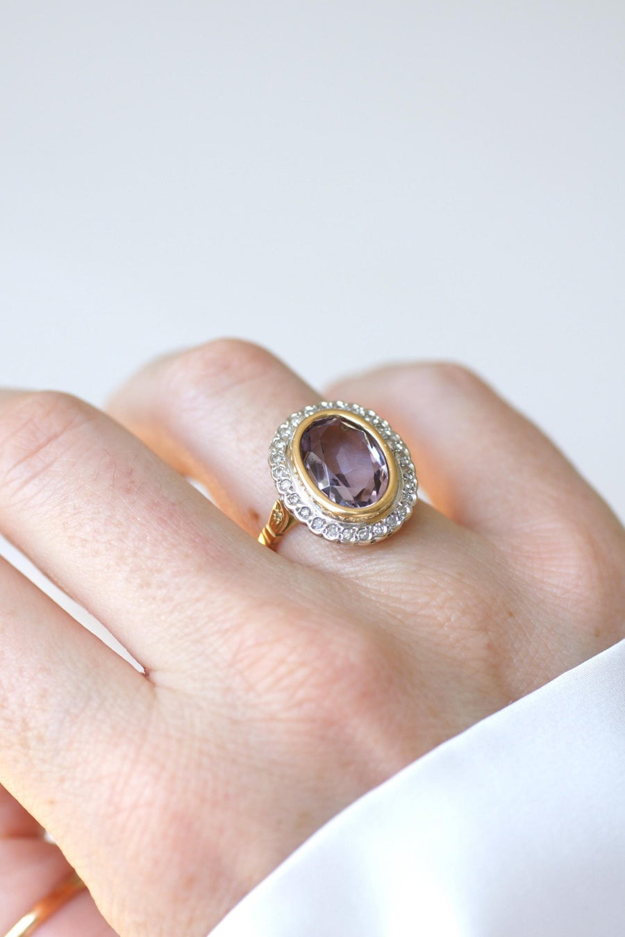Bague Style Art Déco Améthyste et Diamants - Galerie Pénélope