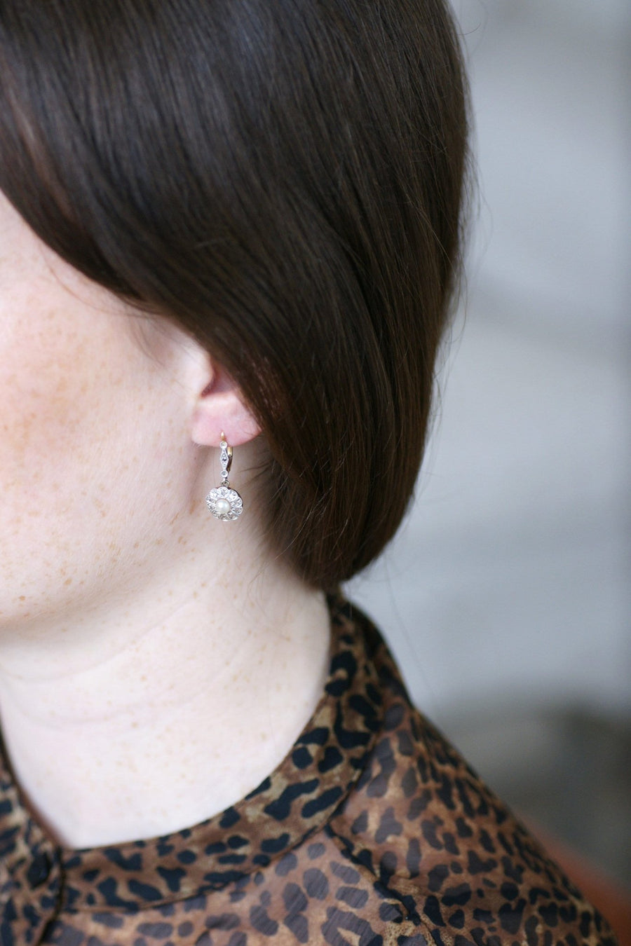 Boucles d'oreilles Art Deco Perles et Diamants - Galerie Pénélope