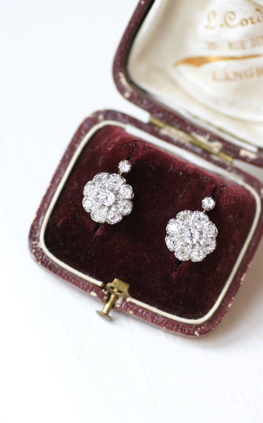 Boucles d'Oreilles Marguerite Diamants 1.40 Cts - Galerie Pénélope