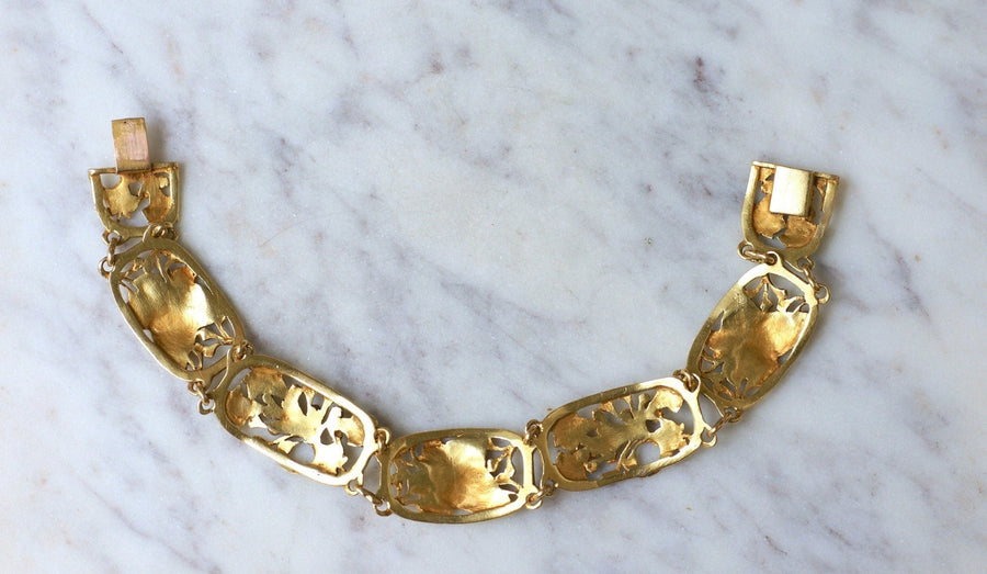 Bracelet Art Nouveau Arnould en Or Jaune - Galerie Pénélope