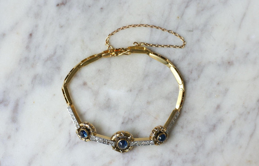 Bracelet Belle Epoque Saphirs et Diamants - Galerie Pénélope