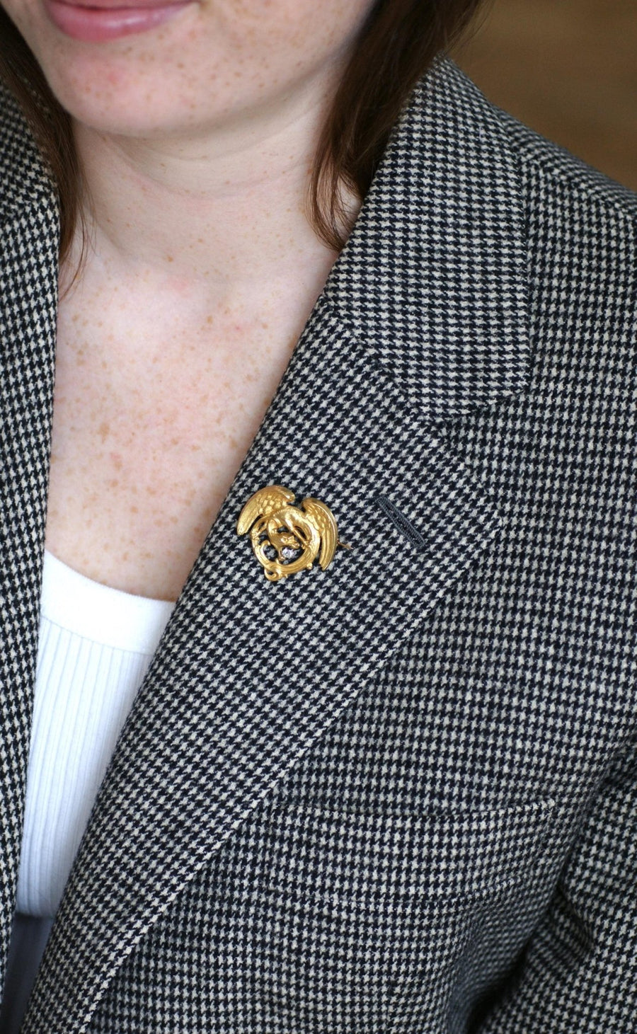 Broche Chimère Ancienne Or et Diamant - Galerie Pénélope