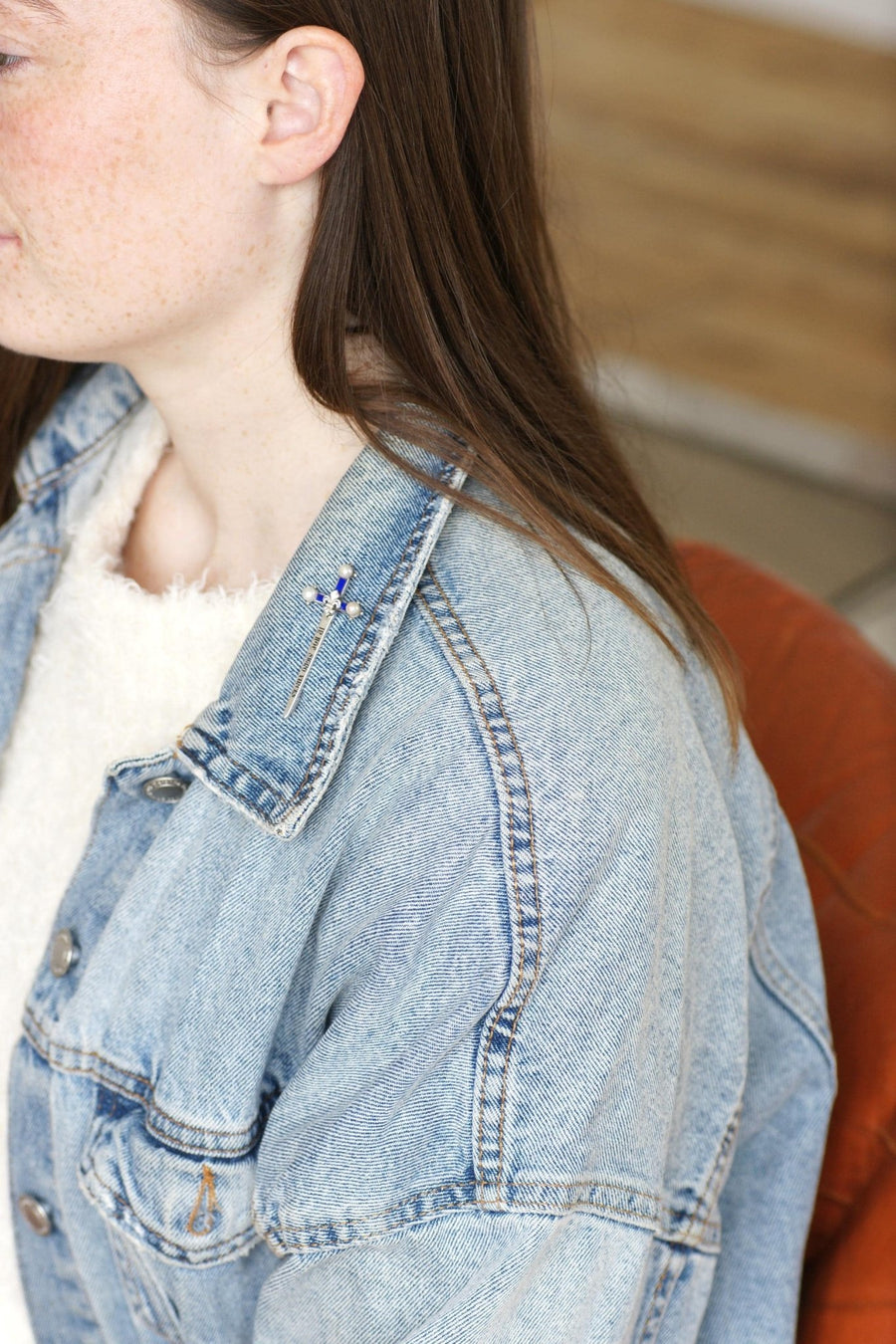 Broche Epée Ancienne Perles Fines - Galerie Pénélope
