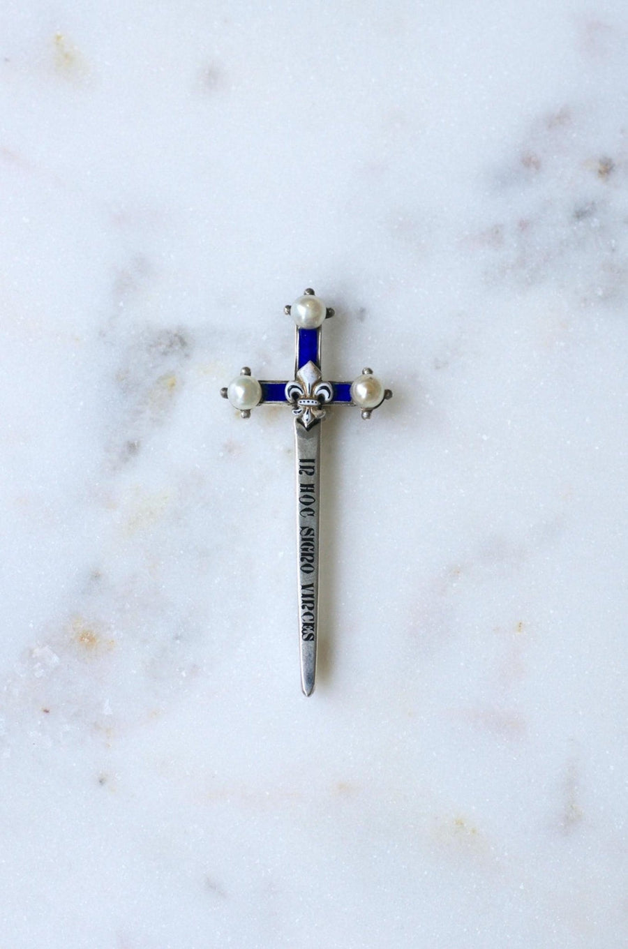 Broche Epée Ancienne Perles Fines - Galerie Pénélope