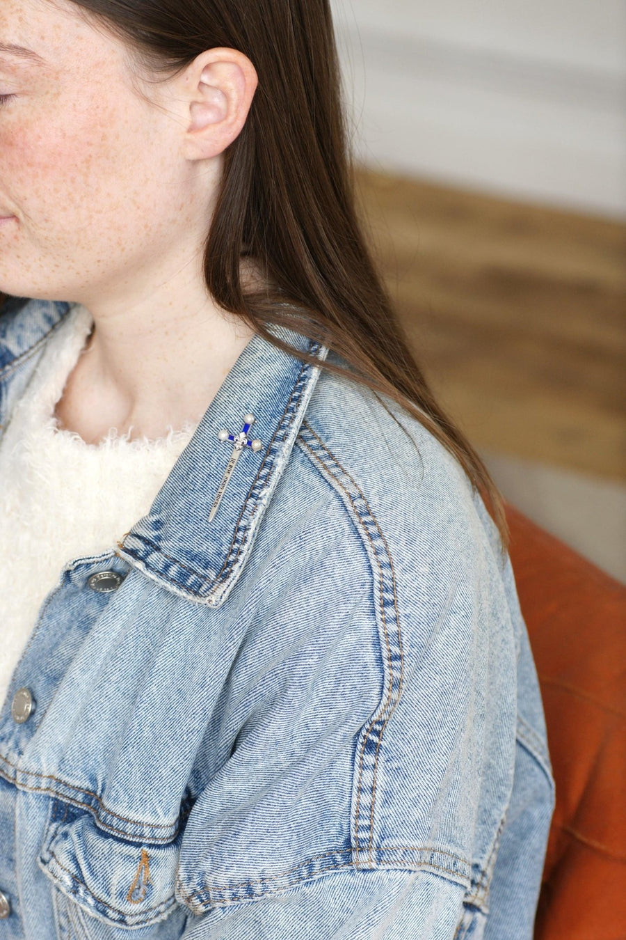 Broche Epée Ancienne Perles Fines - Galerie Pénélope