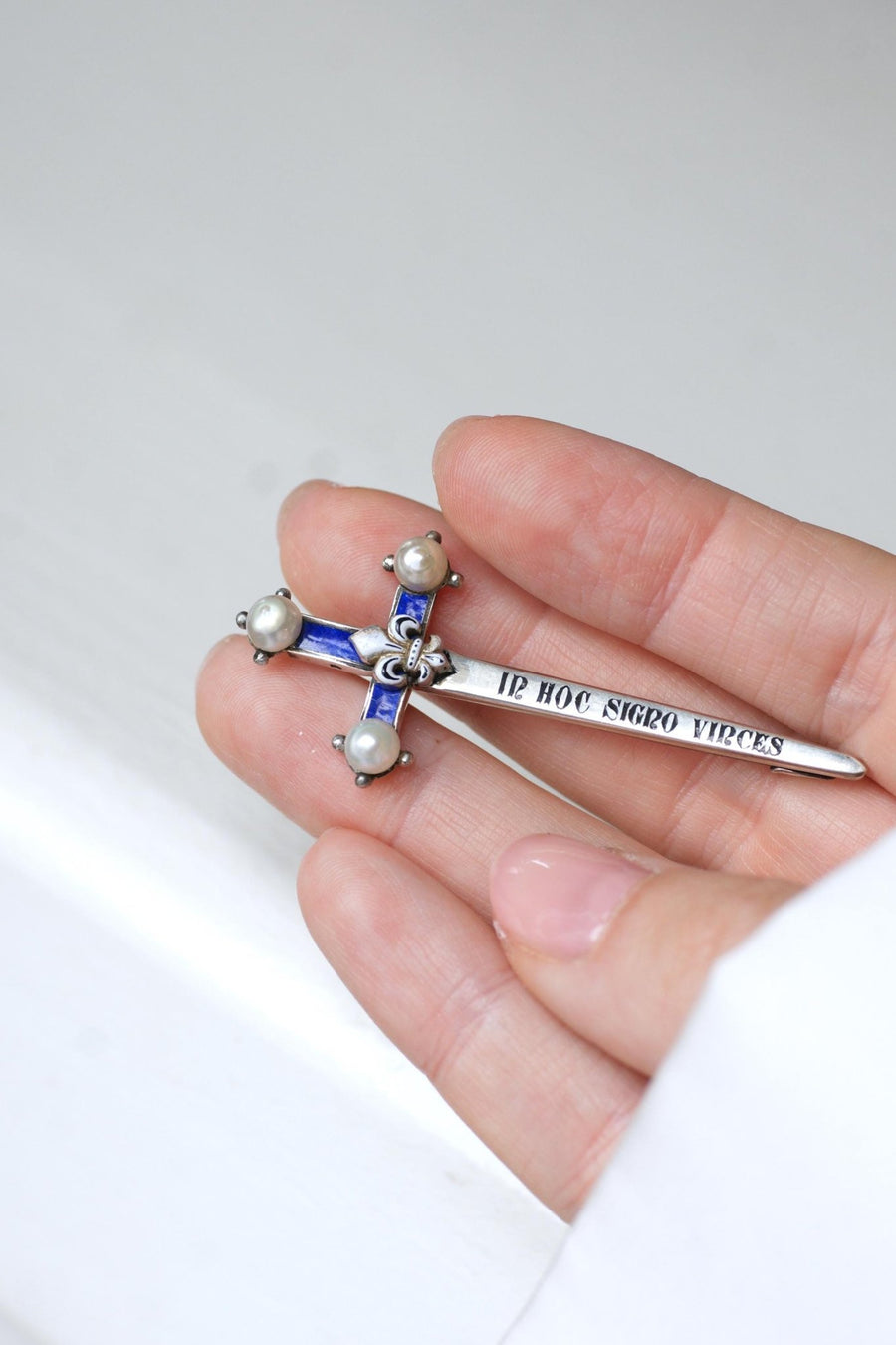 Broche Epée Ancienne Perles Fines - Galerie Pénélope
