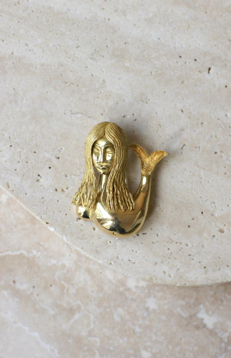 Broche Sirène Jean Cocteau pour Fred en Or Jaune - Galerie Pénélope