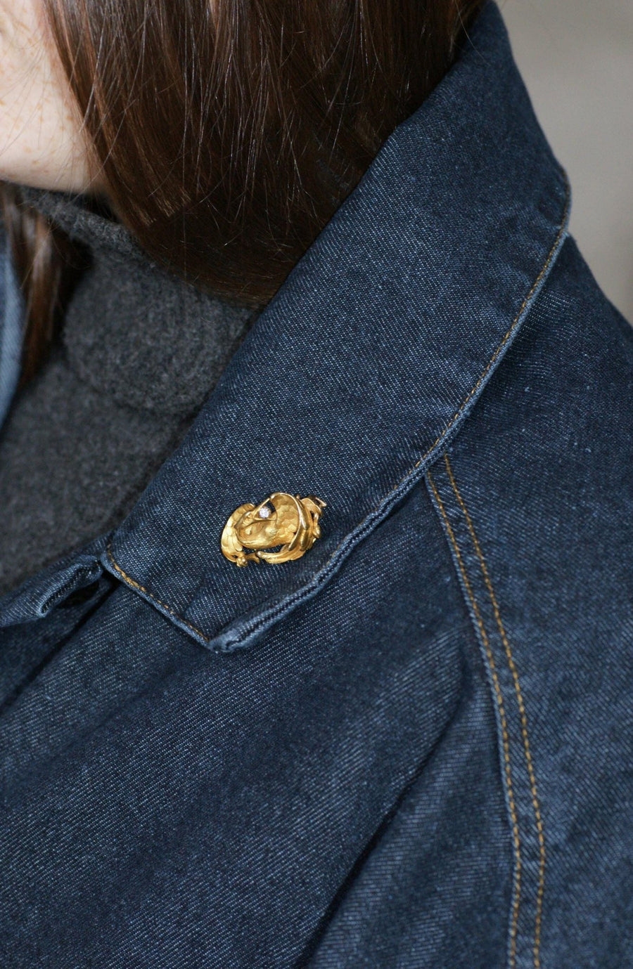 Broche Victorienne Oiseau Or jaune et Diamant - Galerie Pénélope