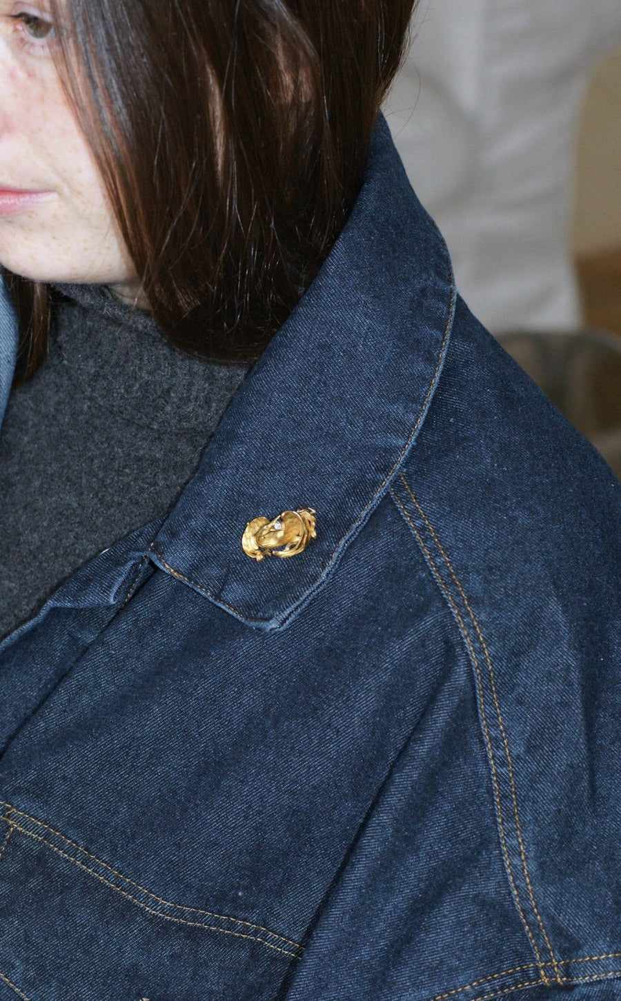 Broche Victorienne Oiseau Or jaune et Diamant - Galerie Pénélope