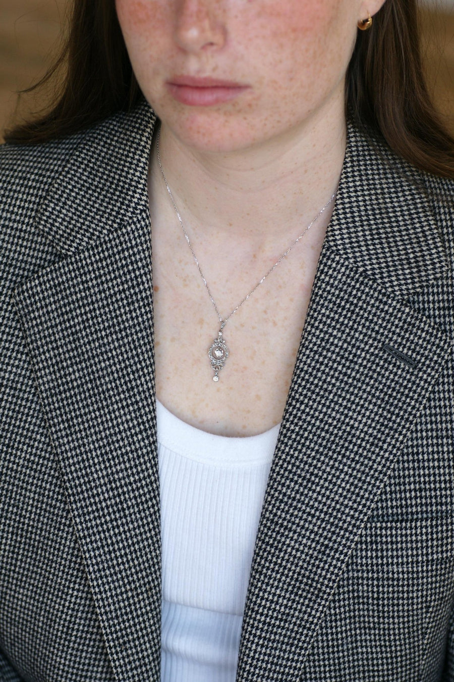 Collier Art Déco Pendentif diamants - Galerie Pénélope