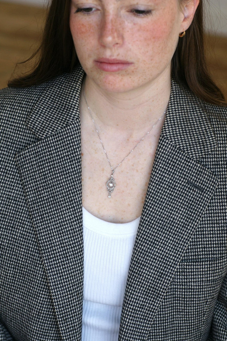 Collier Art Déco Pendentif diamants - Galerie Pénélope