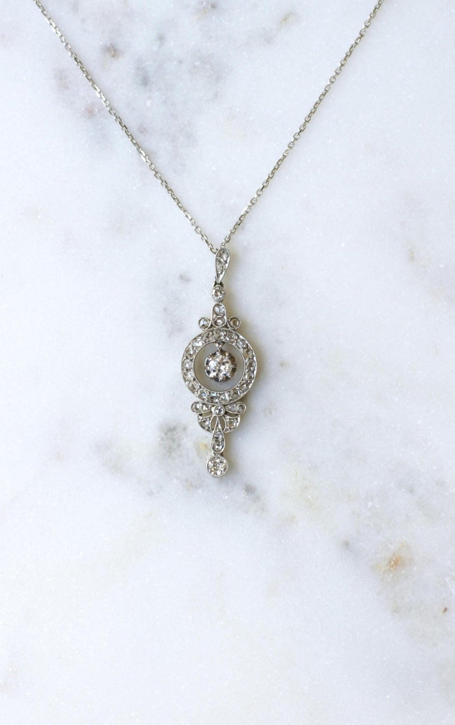 Collier Art Déco Pendentif diamants - Galerie Pénélope