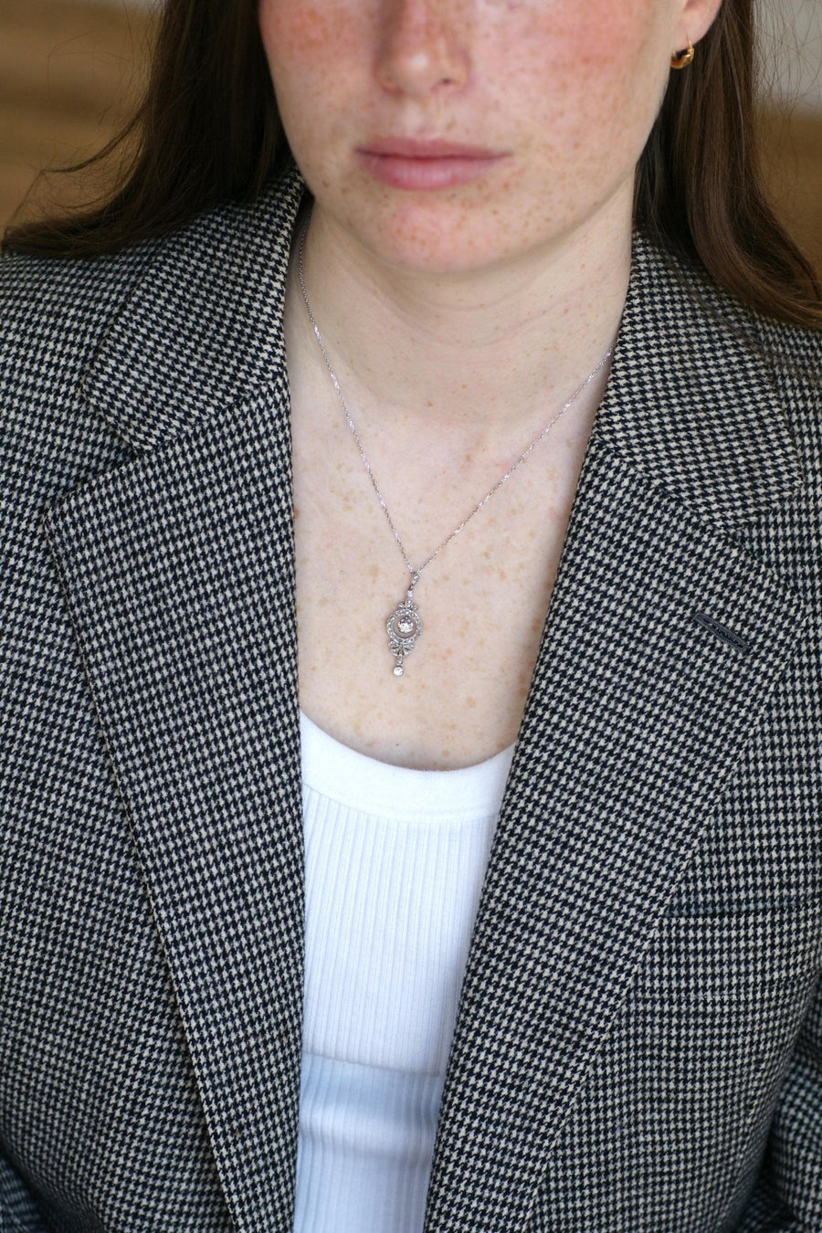 Collier Art Déco Pendentif diamants - Galerie Pénélope