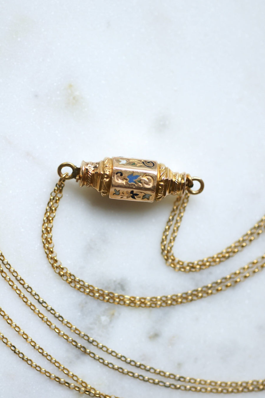Collier Or Jaune Fermoir Barillet Emaillé - Galerie Pénélope