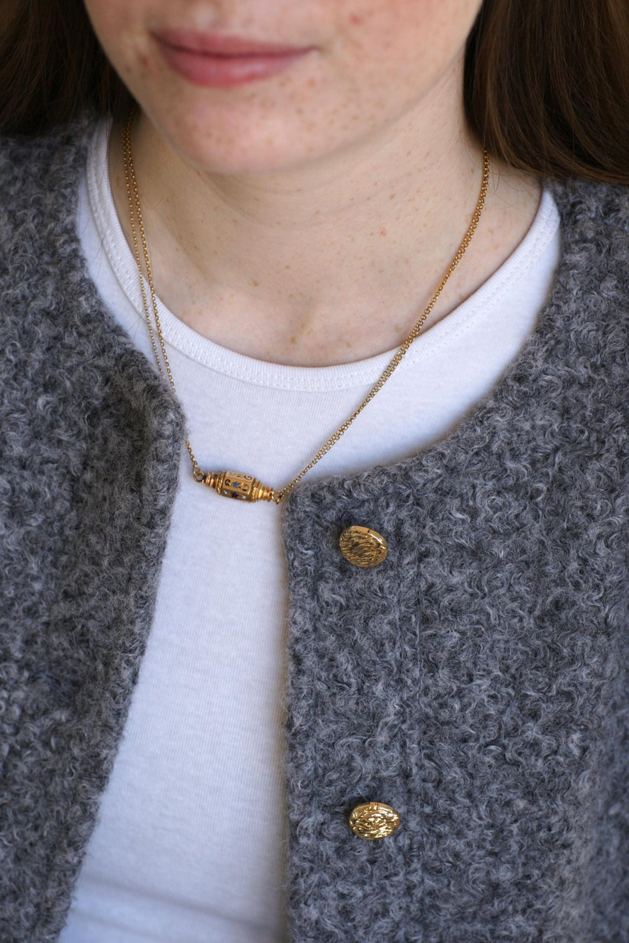Collier Or Jaune Fermoir Barillet Emaillé - Galerie Pénélope