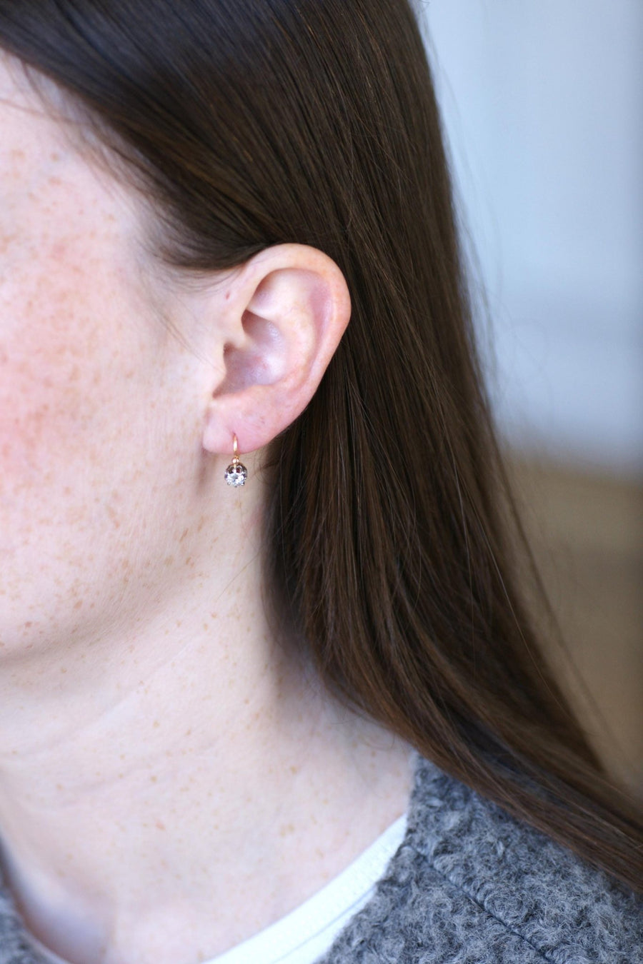 Dormeuses Anciennes Diamants 0.60 Ct - Galerie Pénélope