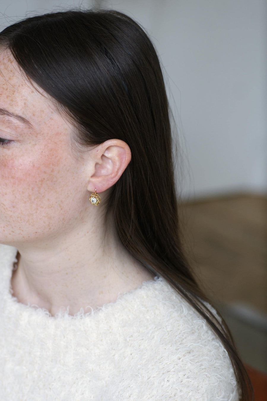 Dormeuses Diamants Taille Ancienne Coussin 1.40 Cts - Galerie Pénélope
