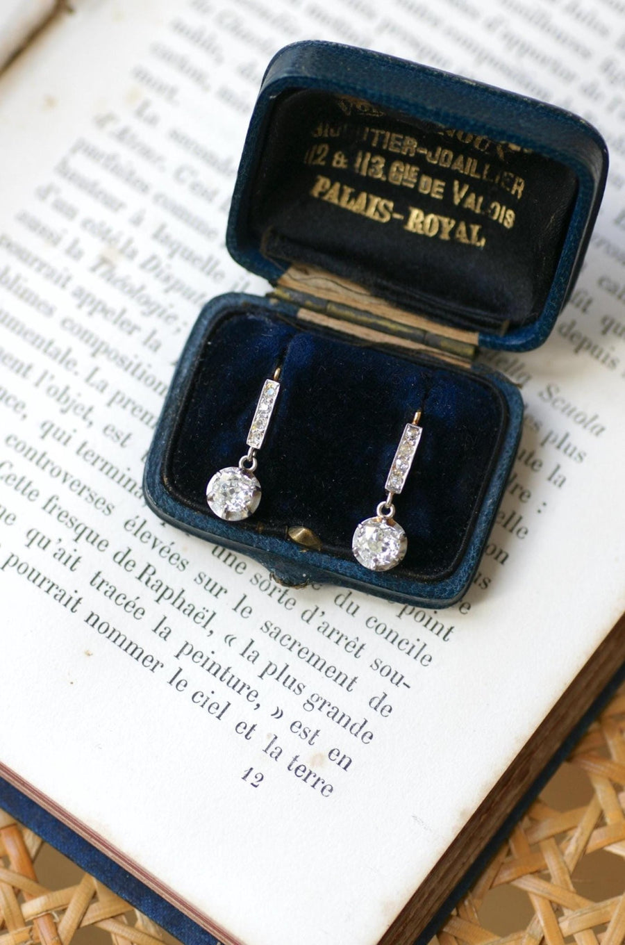 Dormeuses Pendantes Diamants Coussin 1,10 Cts - Galerie Pénélope