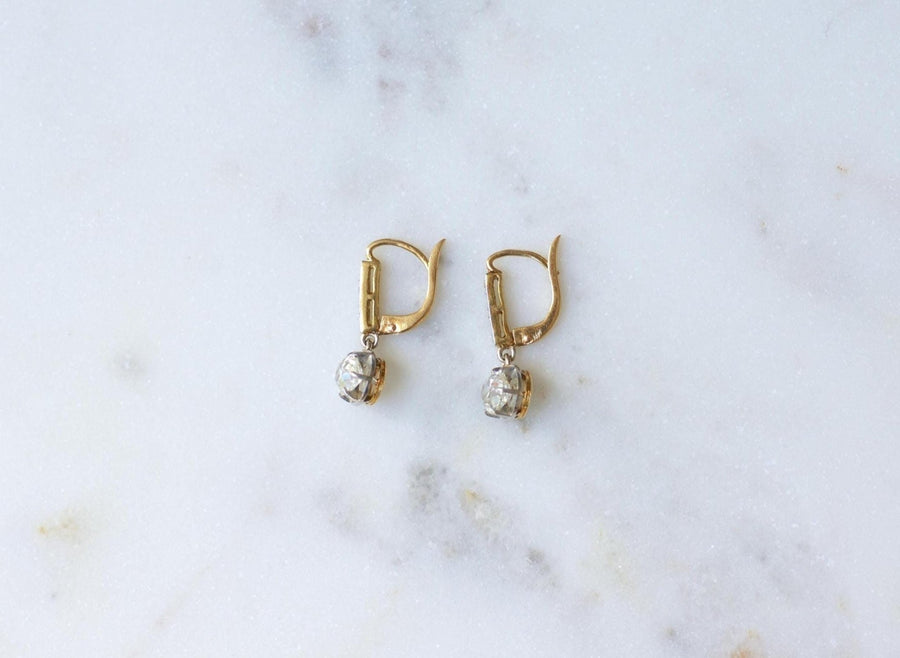Dormeuses Pendantes Diamants Coussin 1,10 Cts - Galerie Pénélope