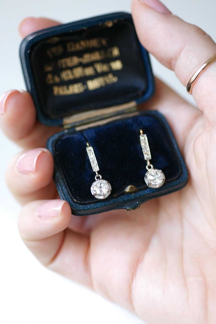 Dormeuses Pendantes Diamants Coussin 1,10 Cts - Galerie Pénélope