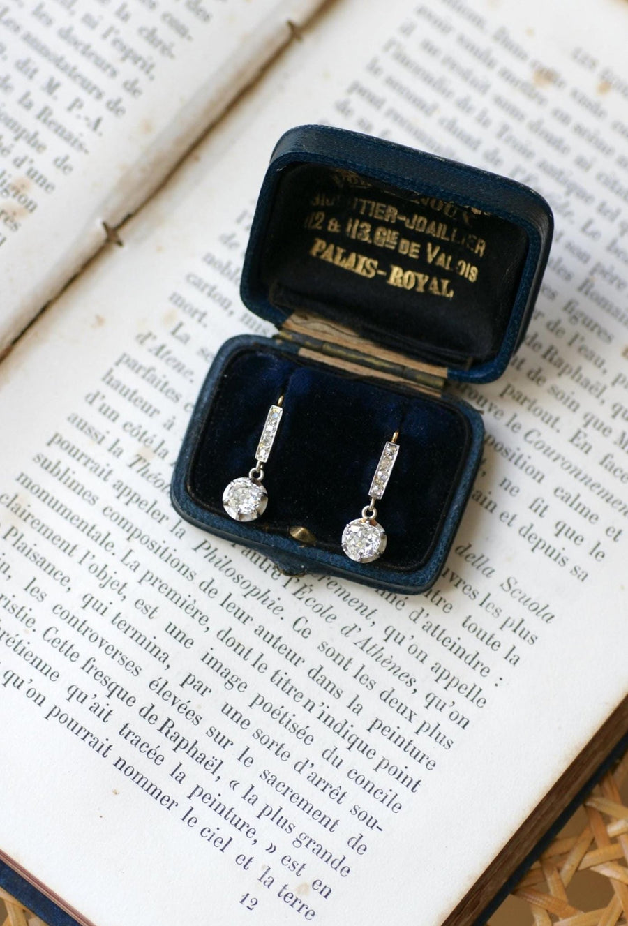 Dormeuses Pendantes Diamants Coussin 1,10 Cts - Galerie Pénélope