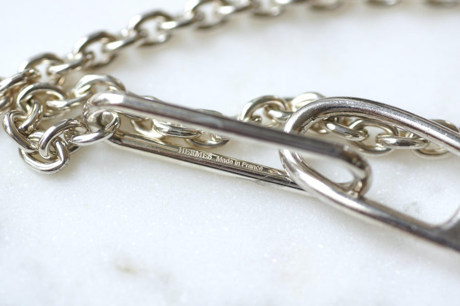 Hermès Sautoir Chaine d'Ancre Twist en Argent 100 cm - Galerie Pénélope