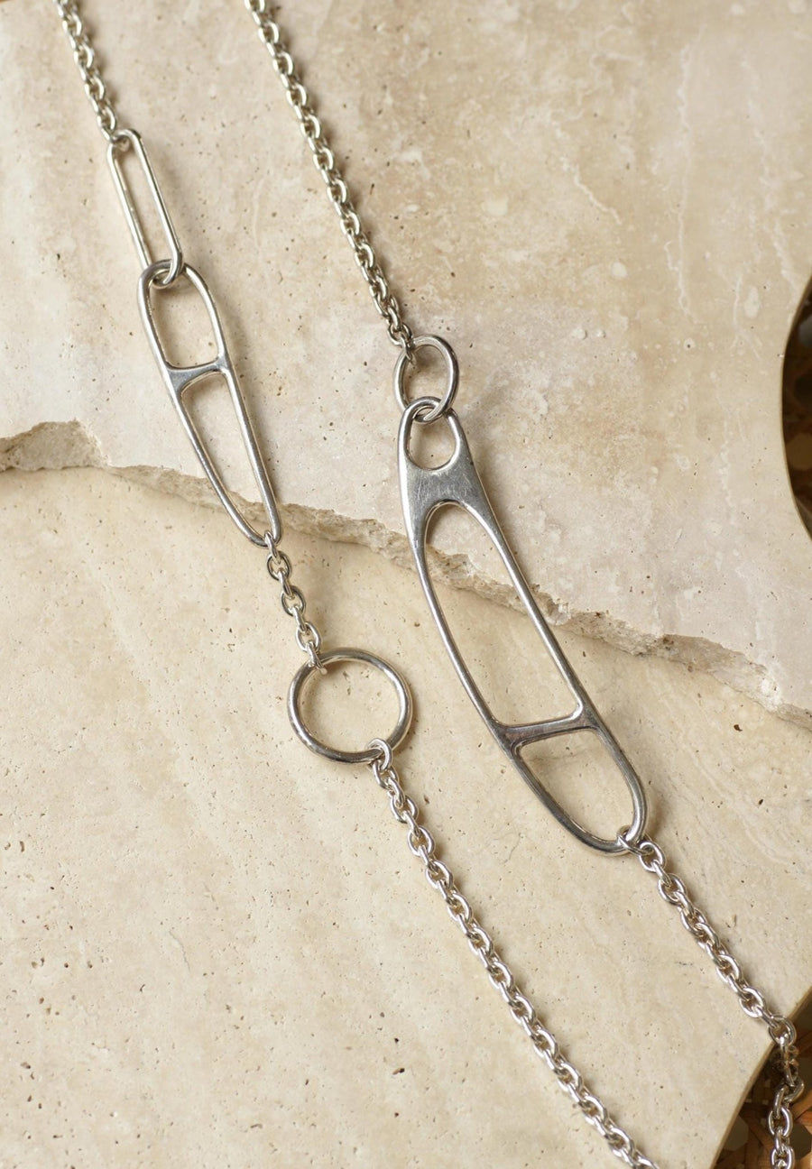 Hermès Sautoir Chaine d'Ancre Twist en Argent 100 cm - Galerie Pénélope