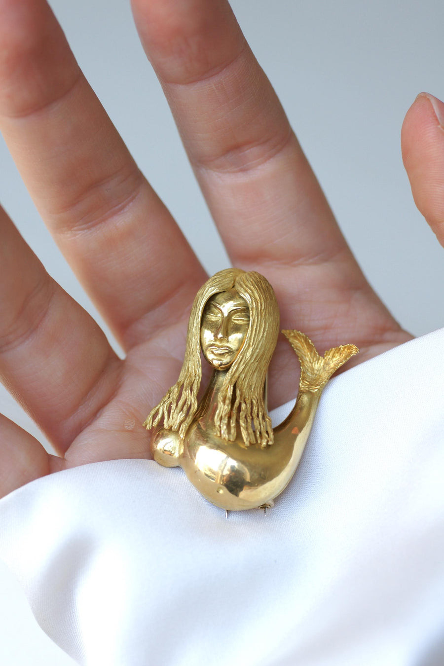 Broche Sirène Jean Cocteau pour Fred en Or Jaune