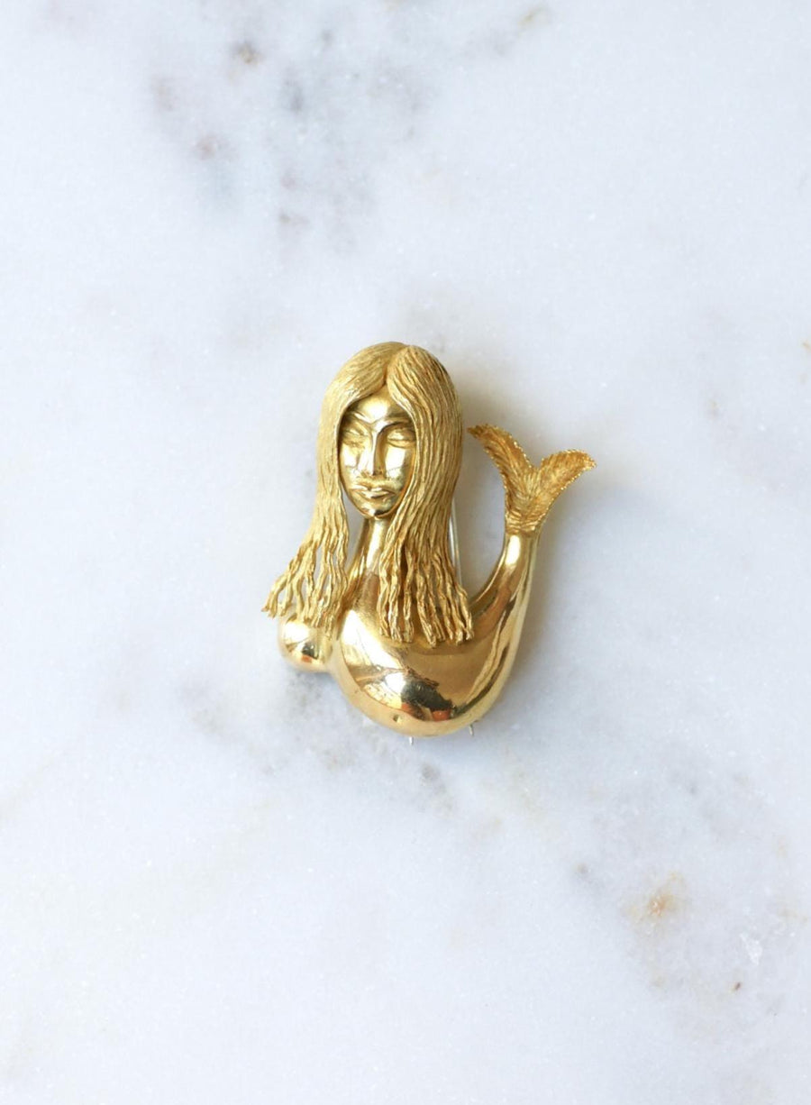 Broche Sirène Jean Cocteau pour Fred en Or Jaune