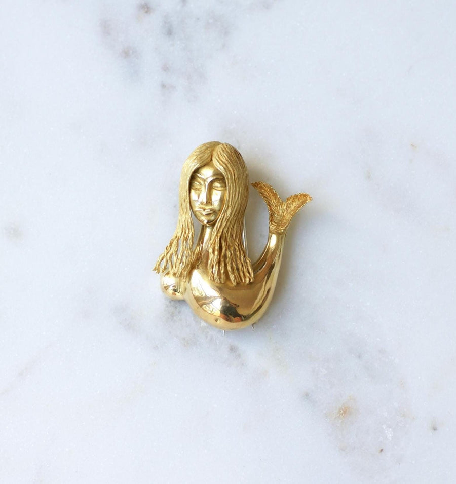 Broche Sirène Jean Cocteau pour Fred en Or Jaune