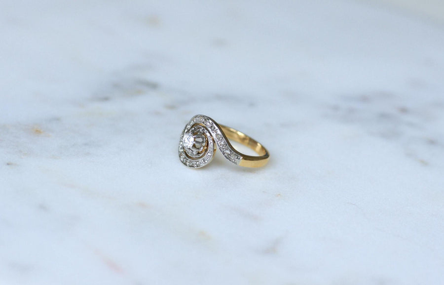 Bague Tourbillon Diamants Belle Epoque Or & Platine