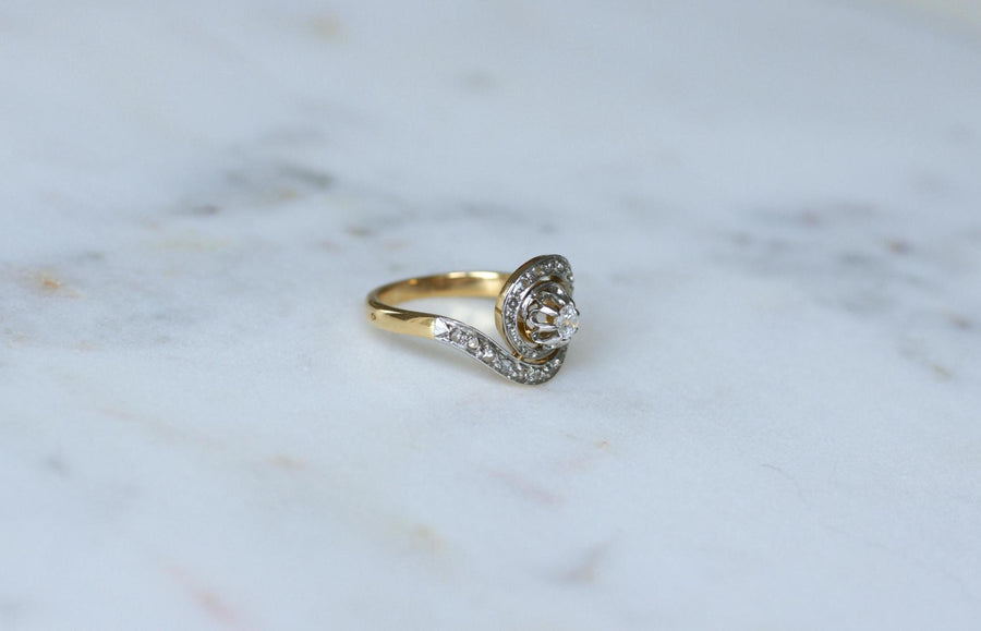Bague Tourbillon Diamants Belle Epoque Or & Platine