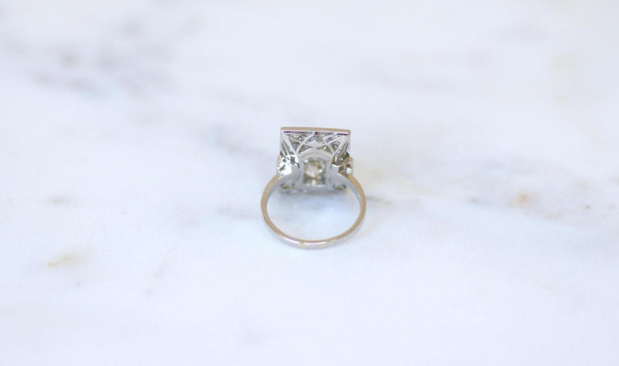 Bague Rectangulaire Art Déco Diamants 3,50 Cts
