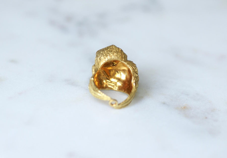 Enrico Cirio Bague Chouette Or Jaune et Diamants
