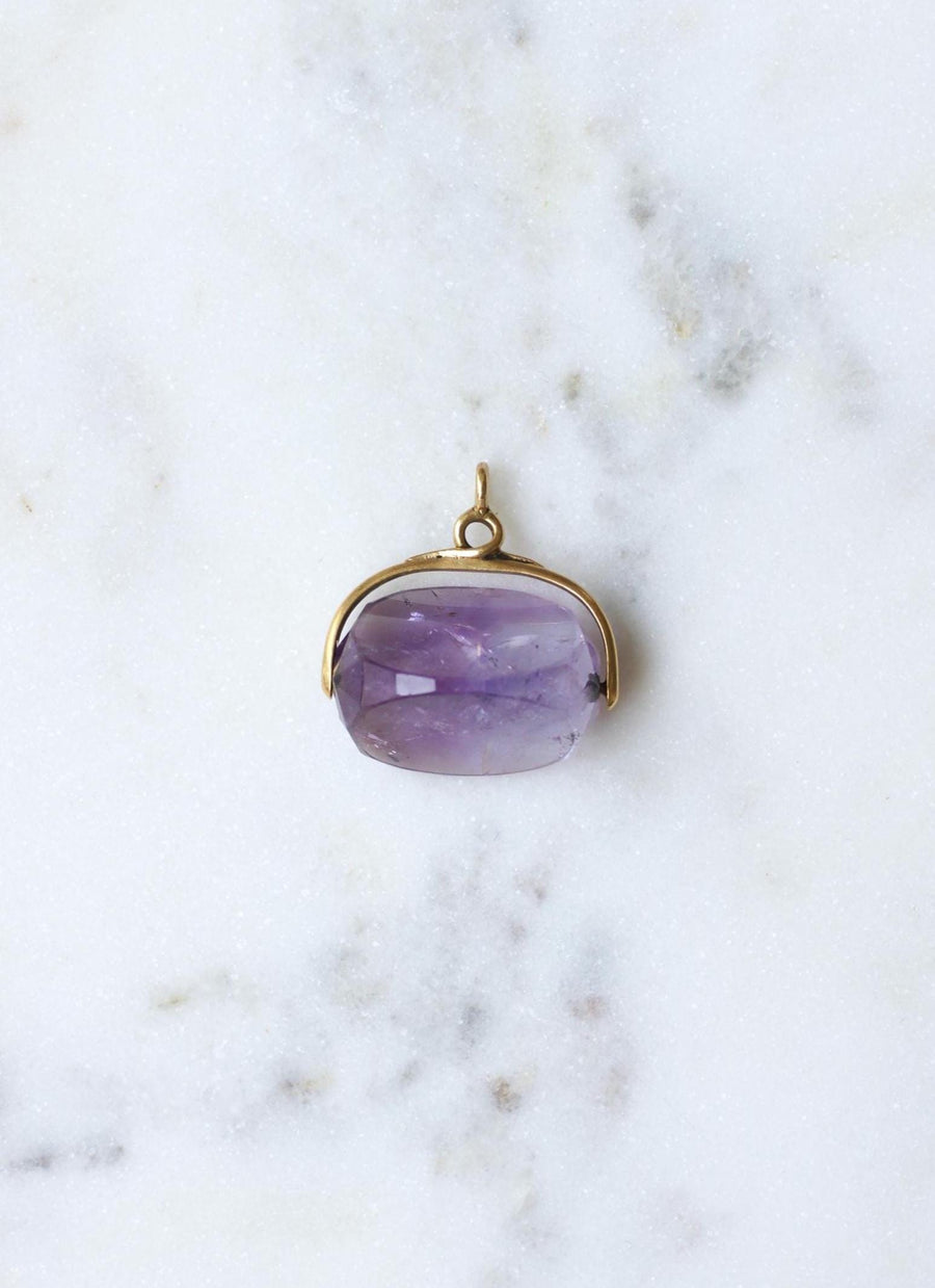 Pendentif Sceau Ancien Pivotant Améthyste sur Or Jaune