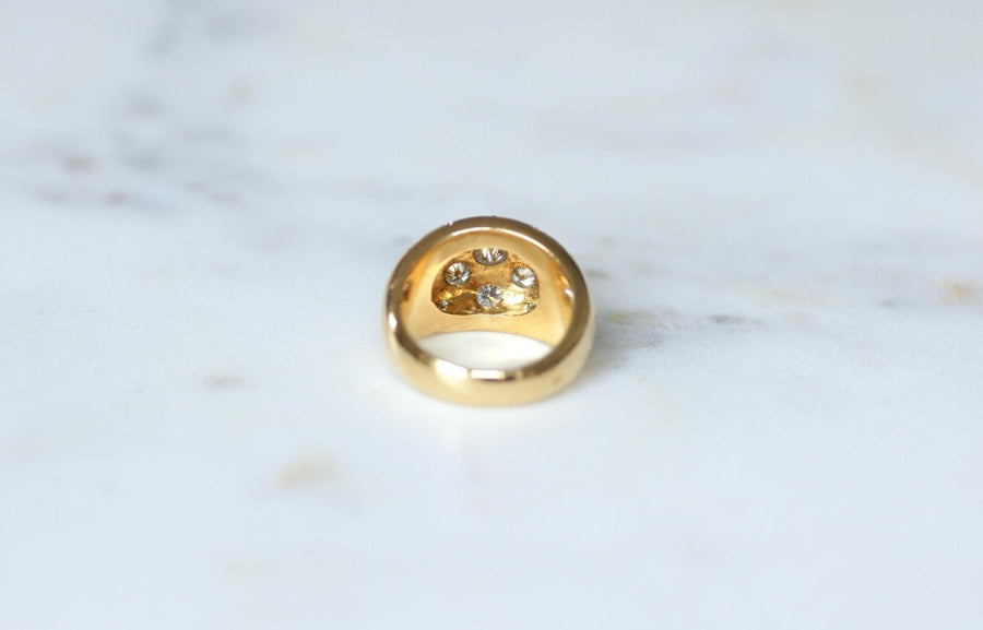 Bague Vintage Jonc Constellation en Or jaune et Diamants 1,60 Cts